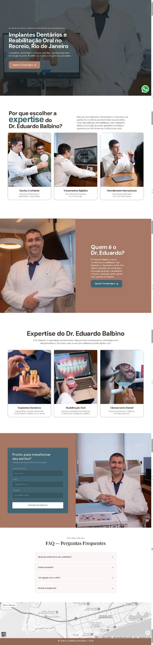 Página inteira do site do Dr. Eduardo Balbino